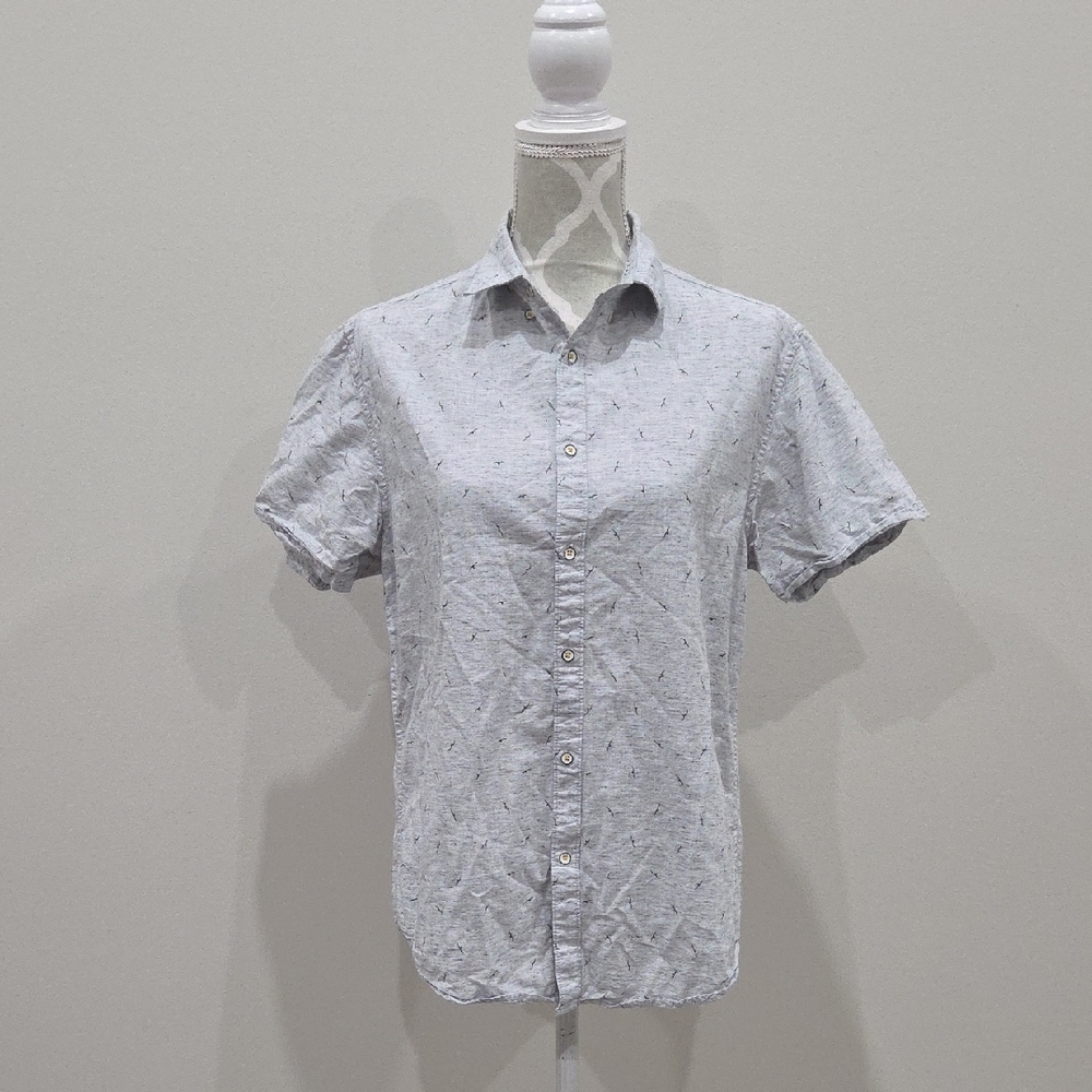 Denim & Flower Light Gray Casual Button Down Shirt